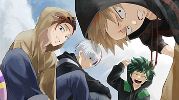Izuku Midoriya Katsuki Bakugou Rody Soul Shoto Todoroki My Hero Academia HD wallpaper