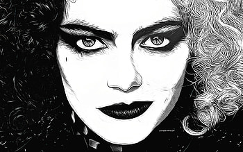 Emma Stone, Cruella, , vector art, Emma Stone drawing, creative art, Emma Stone art, vector drawing, Cruella characters, Emma Stone Cruella HD wallpaper