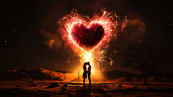 My Heart Beats For You, love, couple, artist, artwork, digital-art, deviantart HD wallpaper