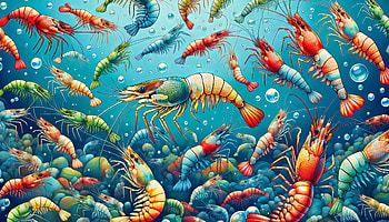 Colorful Shrimp Art, shrimp, underwater, marine life, aquatic HD wallpaper
