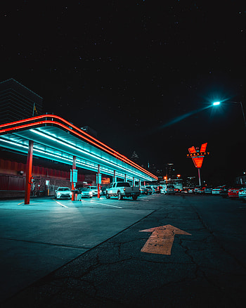 Neon, Cities, Auto, Night, Illumination, Backlight, Parking HD phone wallpaper