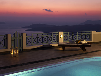Santorini, Greece, lanterns, colors, nice, candles, calm, sunset, greece, luxury, hotel, panorama, pretty, view, romantic, pool, lovely, terrace, lounge, great, place, graphy, relaxation, relax, vacation, beauty, patio, amazing, architecture, villa, beautiful, cool, clouds, sky, santorini HD wallpaper