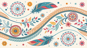 Boho Featherflow — Ultra, boho pattern, feather, dreamcatcher, flower HD wallpaper