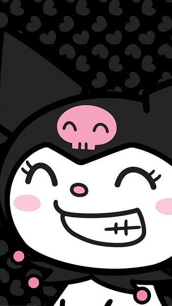 Kuromi, Black Background HD phone wallpaper