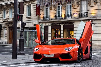 Quad Lamborghini Aventador LP700-4 — Orange City Supercar, vehicle, Lamborghini Aventador LP 700-4 HD wallpaper