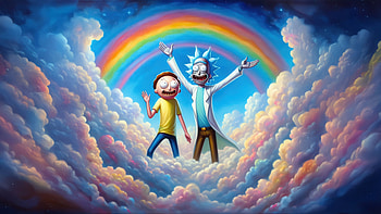 Portal Hopping With Rick And Morty, rick, rick-and-morty, morty, cartoons, tv-shows, animated-tv-series, artist, artwork, deviantart, ai HD wallpaper