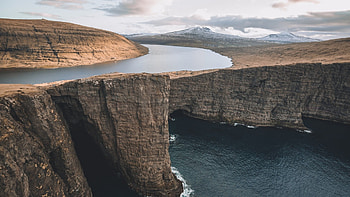 Faroe Islands, Norwegian rocks, Hilly landscapes, Ocean views HD wallpaper