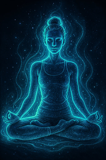 meditation, woman, neon HD phone wallpaper