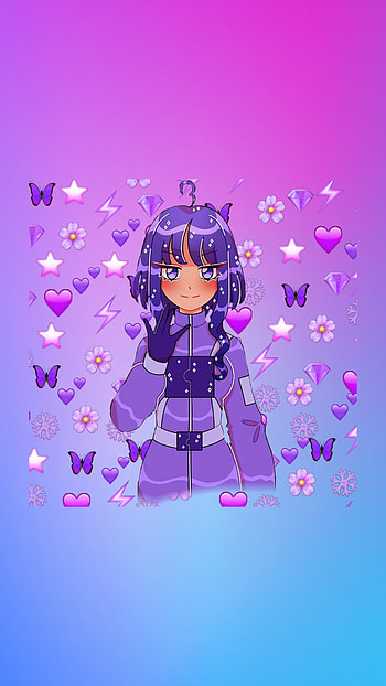 Purple Anime Girl HD phone wallpaper