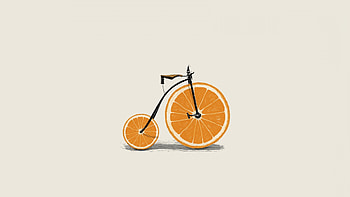 Bicycle Minimalism, bicycle, minimalism, artist, orange HD wallpaper