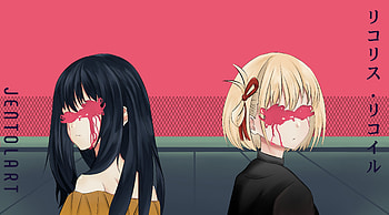 anime couple, Takina Inoue, Chisato Nishikigi, Anime, Lycoris Recoil HD wallpaper