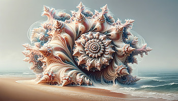 Surreal Shell Artwork, seashell, shell, fractal, beach, ocean HD wallpaper