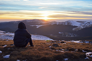 Landscape, Nature, Sunset, Mountains, Silhouette, Loneliness HD wallpaper