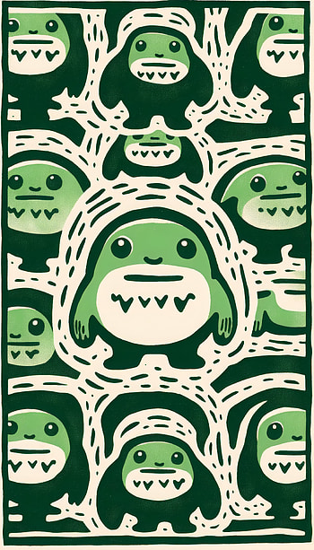 Green Monster Pattern , green, illustration, pattern, cartoon HD phone wallpaper