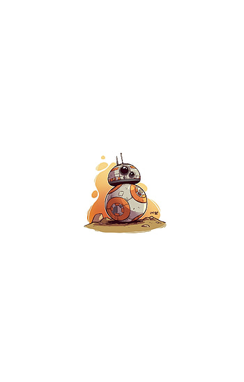 BB-8, robot, star wars, minimal HD phone wallpaper