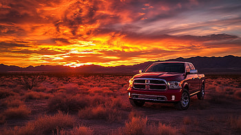 Dodge Ram at Dusk — Quad Truck, Dodge Ram, Dodge HD wallpaper