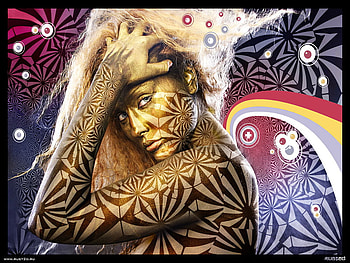 Texture girl, rainbow, texture, colours, girl, woman HD wallpaper