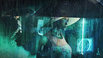 Night City Rain Storm Cyber , cyberpunk, artist, artwork, digital-art, artstation HD wallpaper