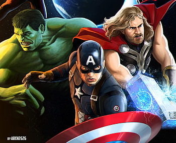 Captain America Thor And Huk MCU, captain-america, thor, hulk, superheroes, artist, digital-art, artwork HD wallpaper