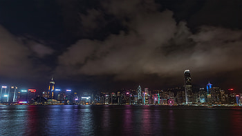 Hong Kong Skyline, Night-time beauty, Vibrant cityscape, Asian charm HD wallpaper