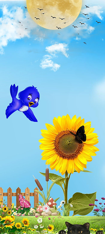 Sunny Day, outside, birds, sun HD phone wallpaper