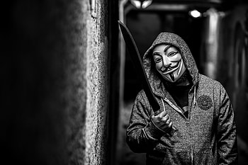 anonymous, man, mask, machete, men resolution HD wallpaper