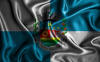 Nova Iguacu flag, , silk wavy flags, brazilian cities, Day of Nova Iguacu, Flag of Nova Iguacu, fabric flags, 3D art, Nova Iguacu, cities of Brazil, Nova Iguacu 3D flag HD wallpaper