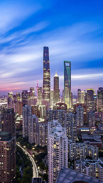 Shanghai Towers, China HD phone wallpaper