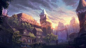 Old City Fantasy, city, fantasy, artwork, artist, digital-art, deviantart HD wallpaper