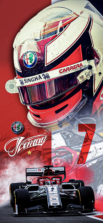 Kimi Raikkonen, Formula 1 , Striking background, Motorsport art HD phone wallpaper
