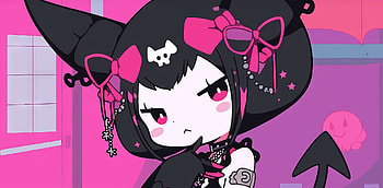 Kuromi - Onegai My Melody Character Background, Kuromi (Onegai My Melody), Anime, Onegai My Melody, sanrio HD wallpaper