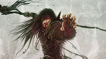 Mage magic the gathering, Armor clad sorcerer, Red-eyed mage, Fantasy artwork HD wallpaper