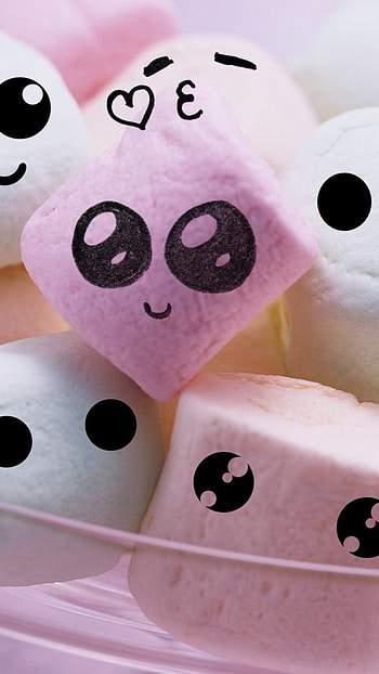 Marshmallow, Funny, Candies Art HD phone wallpaper