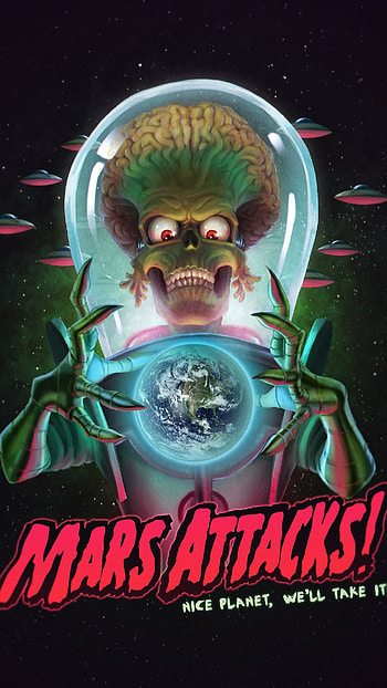 Mars attack, alien, space, ufo HD phone wallpaper