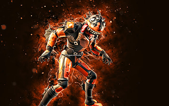 Orange Moisty Merman, , orange neon lights, Fortnite Battle Royale, Fortnite characters, Orange Moisty Merman Skin, Fortnite, Orange Moisty Merman Fortnite HD wallpaper