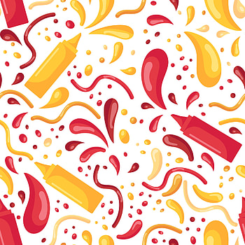 Fast food pattern, Mustard and ketchup HD phone wallpaper
