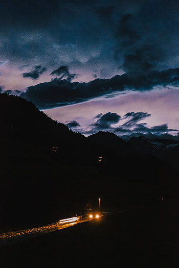 Night, Lights, Dark, Shine, Light, Road, Headlights HD phone wallpaper