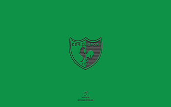Denizlispor, green background, Turkish football team, Denizlispor emblem, Super Lig, Turkey, football, Denizlispor logo HD wallpaper