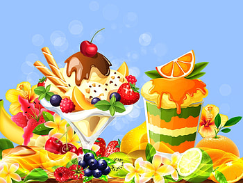 Summer Sweets, Fruits, Summer, Ice Cream, Sweets, Colorful HD wallpaper
