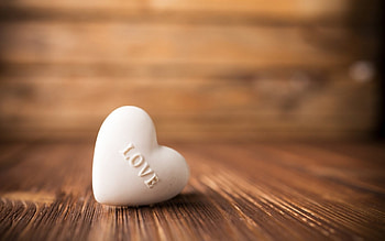 Heart, white, brown, wood, love, hearts HD wallpaper