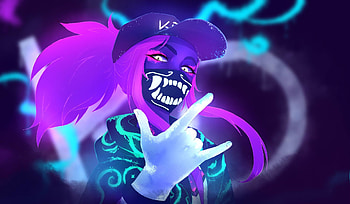 Artwork, Akali, League of Legends, neon HD wallpaper