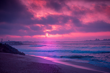 Red Sunrise Flare , sunrise, sunset, nature HD wallpaper