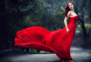 She's the One, model, dress, woman, red HD wallpaper