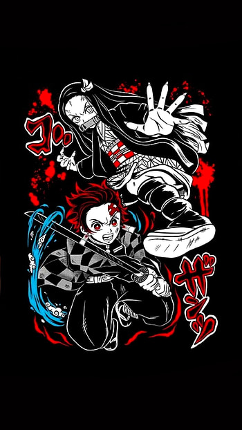 Tanjiro and Nezuko, art, fictional character HD phone wallpaper