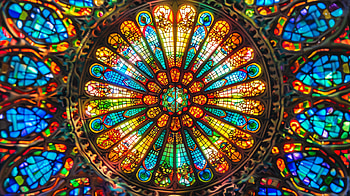 Vibrant Kaleidoscope Glass Art, kaleidoscope HD wallpaper