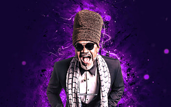 Carlinhos Brown, , violet neon lights, brazilian singer, music stars, Antonio Carlos Santos de Freitas, brazilian celebrity, Carlinhos Brown HD wallpaper