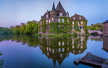 Linnep Castle, german landmarks, old buildings, House Linnep, Ratingen, Germany, Europe HD wallpaper