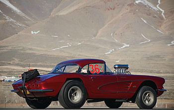 Corvette-Gasser, Bowtie, Ruby Red, Classic, GM HD wallpaper