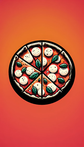 Margherita Pizza Delight, pizza, illustration, food, cheese HD phone wallpaper
