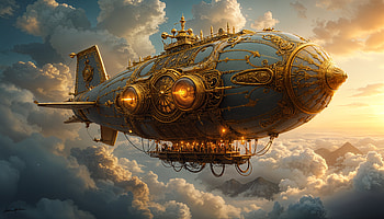 Steampunk Skies: A Ultra Adventure, steampunk, hot air balloon, Airship, cloud, fantasy HD wallpaper